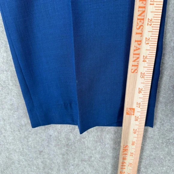 Falcone Mens Blue 2 Piece Suit Set Peak Lapel Blazer Jacket 52L Pants 40X28